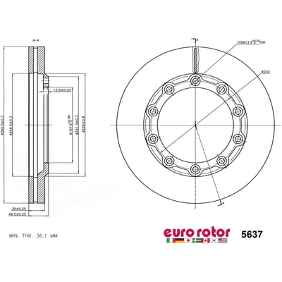 Front Premium Rotor by EUROROTOR - 5637 pa5