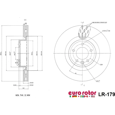 Front Premium Rotor by EUROROTOR - LR179 pa3