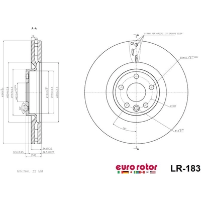 EUROROTOR - LR183 - Front Premium Rotor pa3
