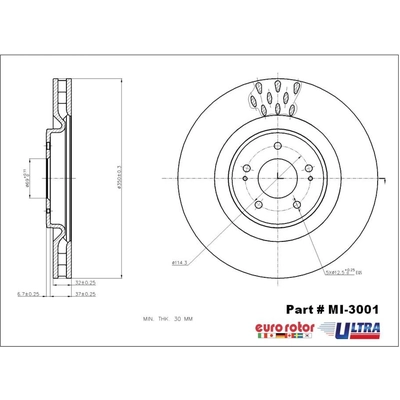 Front Premium Rotor by EUROROTOR - MI3001 pa4