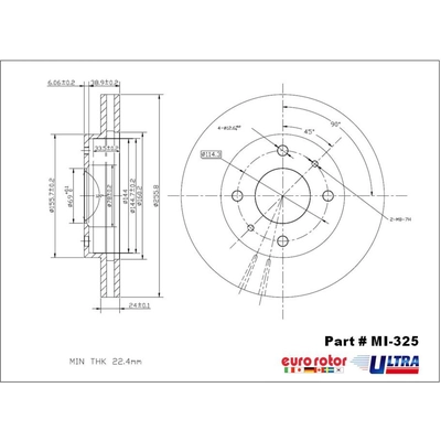 Front Premium Rotor by EUROROTOR - MI325 pa4