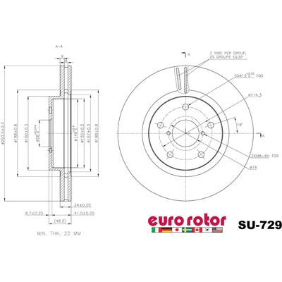 Front Premium Rotor by EUROROTOR - SU729 pa3