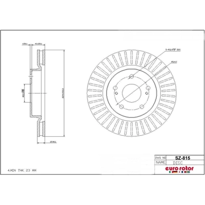 EUROROTOR - SZ815 - Front Premium Rotor pa3