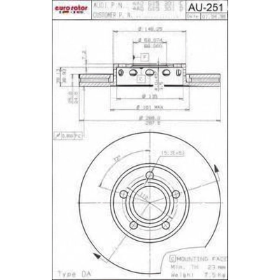 Front Premium Rotor by EUROROTOR - AU251 pa1