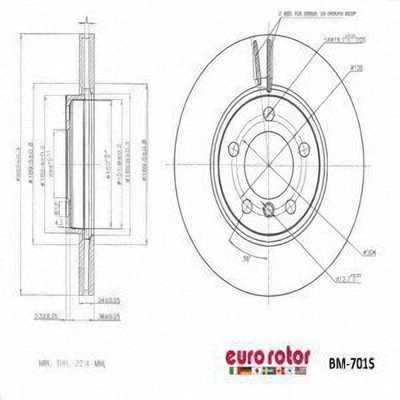 Front Premium Rotor by EUROROTOR - BM7015 pa8