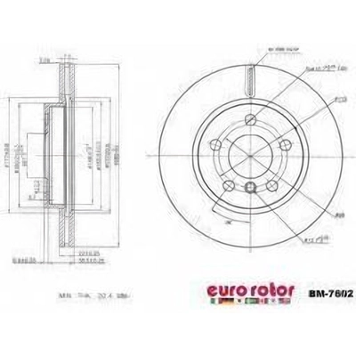 Disque avant de qualité supérieur by EUROROTOR - BM7602 pa1