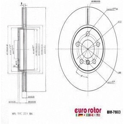 Front Premium Rotor by EUROROTOR - BM7603 pa7