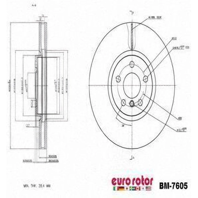 Disque avant de qualité supérieur by EUROROTOR - BM7605 pa1