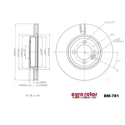 Disque avant de qualité supérieur by EUROROTOR - BM781 pa3