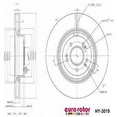 Front Premium Rotor by EUROROTOR - HY3019 pa7
