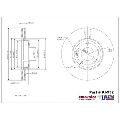 Front Premium Rotor by EUROROTOR - KI952 pa3