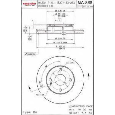 Disque avant de qualité supérieur par EUROROTOR - MA868 pa3