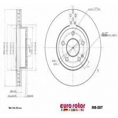 Front Premium Rotor by EUROROTOR - ME207 pa6