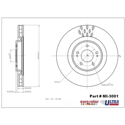 Front Premium Rotor by EUROROTOR - MI3001 pa3