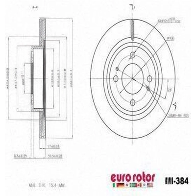 Disque avant de qualité supérieur de EUROROTOR - MI384 pa6