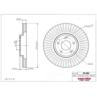 EUROROTOR - NI483 - Disque avant de qualit� sup�rieur pa4