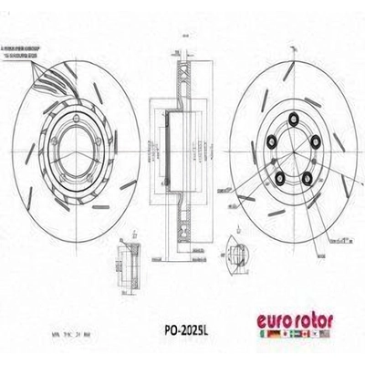 Front Premium Rotor by EUROROTOR - PO2025L pa6