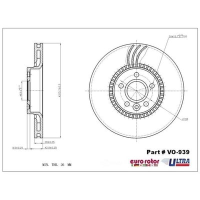 Front Premium Rotor by EUROROTOR - VO939 pa3