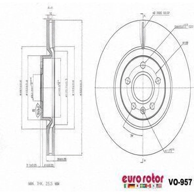 Disque avant de qualité supérieur par EUROROTOR - VO957 pa3