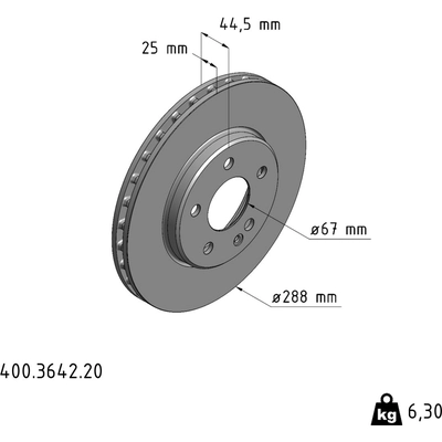 Front Premium Rotor (Pack of 2) by ZIMMERMANN - 400.3642.20 pa1