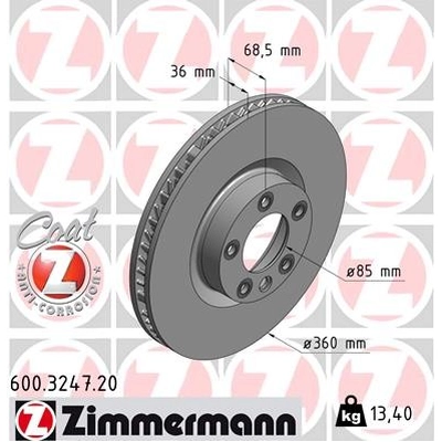 Front Premium Rotor by ZIMMERMANN - 600.3247.20 pa1