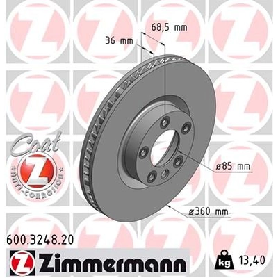 Front Premium Rotor by ZIMMERMANN - 600.3248.20 pa2