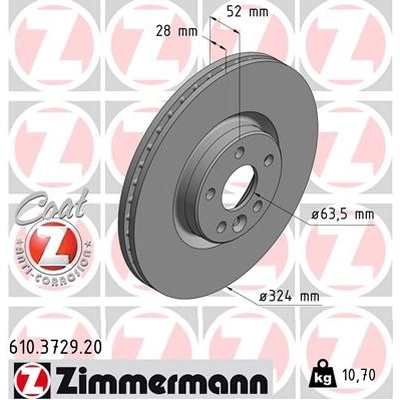 Front Premium Rotor by ZIMMERMANN - 610.3729.20 pa1
