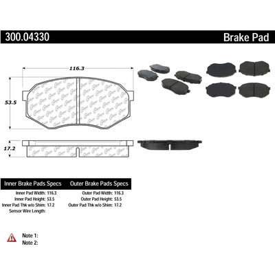 CENTRIC PARTS - 300.04330 - Front Disc Brake Pad Set pa5