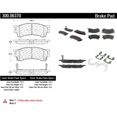 Front Premium Semi Metallic Pads by CENTRIC PARTS - 300.06370 pa5