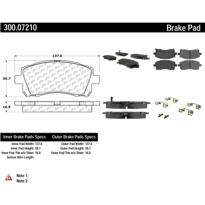 Plaquettes avant semi-m�tallique de qualit� sup�rieur by CENTRIC PARTS - 300.07210 pa2