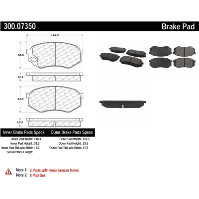 Front Premium Semi Metallic Pads by CENTRIC PARTS - 300.07350 pa1