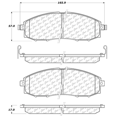 Plaquettes avant semi-métallique de qualité supérieur de CENTRIC PARTS - 300.08300 pa5