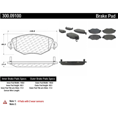 Front Premium Semi Metallic Pads by CENTRIC PARTS - 300.09100 pa1