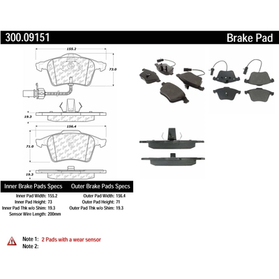 Plaquettes avant semi-métallique de qualité supérieur par CENTRIC PARTS - 300.09151 pa5