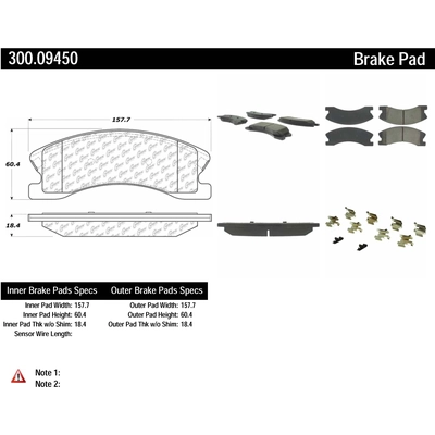 Front Premium Semi Metallic Pads by CENTRIC PARTS - 300.09450 pa5