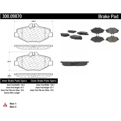 Plaquettes avant semi-métallique de qualité supérieur by CENTRIC PARTS - 300.09870 pa1