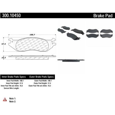 Front Premium Semi Metallic Pads by CENTRIC PARTS - 300.10450 pa3