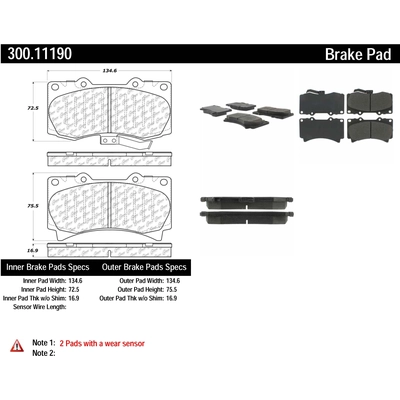 Front Premium Semi Metallic Pads by CENTRIC PARTS - 300.11190 pa3