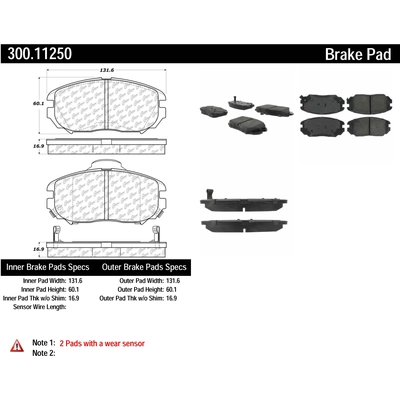 Front Premium Semi Metallic Pads by CENTRIC PARTS - 300.11250 pa2