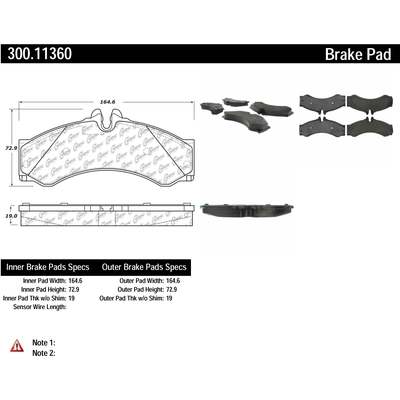 Front Premium Semi Metallic Pads by CENTRIC PARTS - 300.11360 pa1