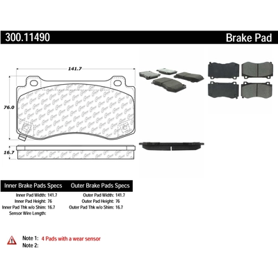 Front Premium Semi Metallic Pads by CENTRIC PARTS - 300.11490 pa5