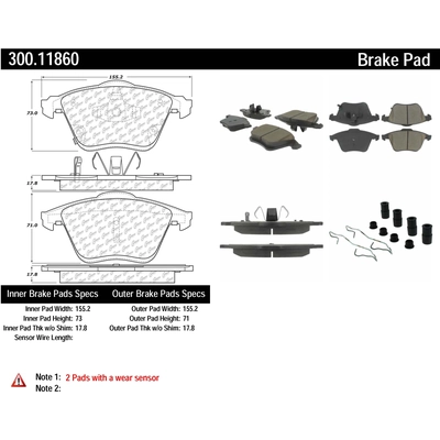 Front Premium Semi Metallic Pads by CENTRIC PARTS - 300.11860 pa1