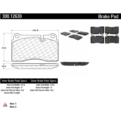 Front Premium Semi Metallic Pads by CENTRIC PARTS - 300.12630 pa1