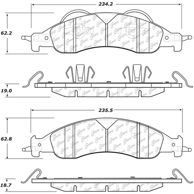 Plaquettes avant semi-métallique de qualité supérieur by CENTRIC PARTS - 300.12780 pa7