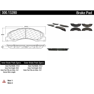 Front Premium Semi Metallic Pads by CENTRIC PARTS - 300.13280 pa2