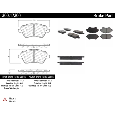 Front Premium Semi Metallic Pads by CENTRIC PARTS - 300.17300 pa2