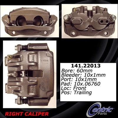 Front Right Rebuilt Caliper With Hardware by CENTRIC PARTS - 141.22013 pa11