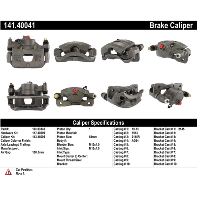 Étrier avant droit reconditionné avec matériel de CENTRIC PARTS - 141.40041 pa4