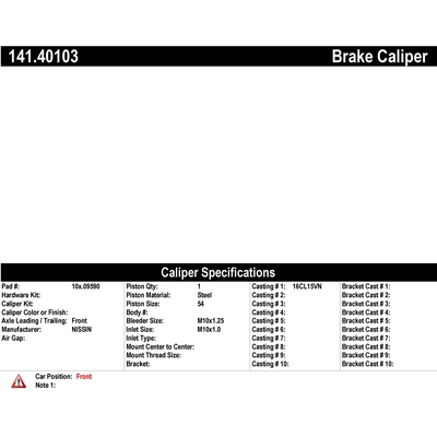 Front Right Rebuilt Caliper With Hardware by CENTRIC PARTS - 141.40103 pa1