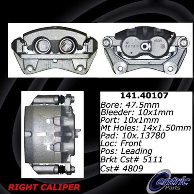 Front Right Rebuilt Caliper With Hardware by CENTRIC PARTS - 141.40107 pa5